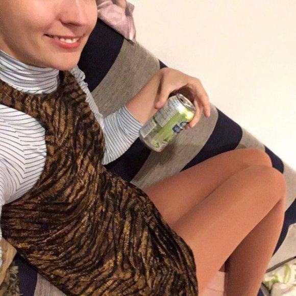 Hyena Striped Velvety Body Con Dress - Picture 8 of 8